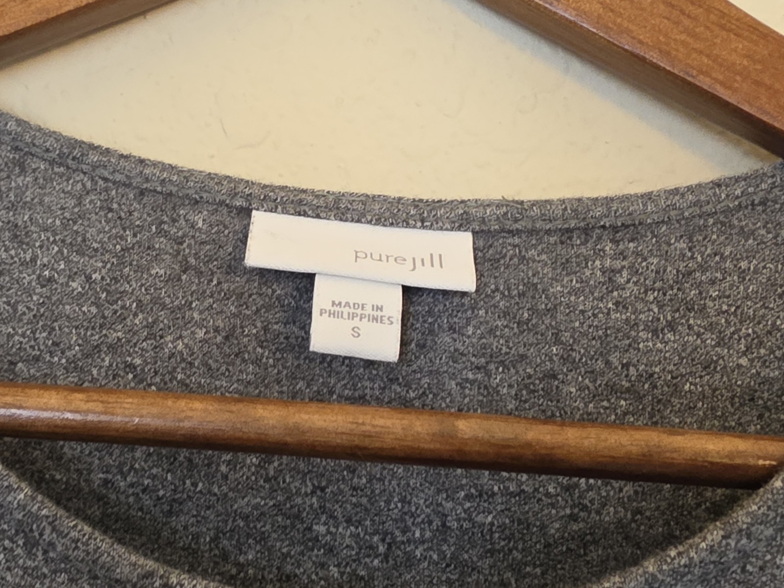 Pure Jill Knit Shift Dress Womens Size Small Grey Pocketed Preppy Minimalist
