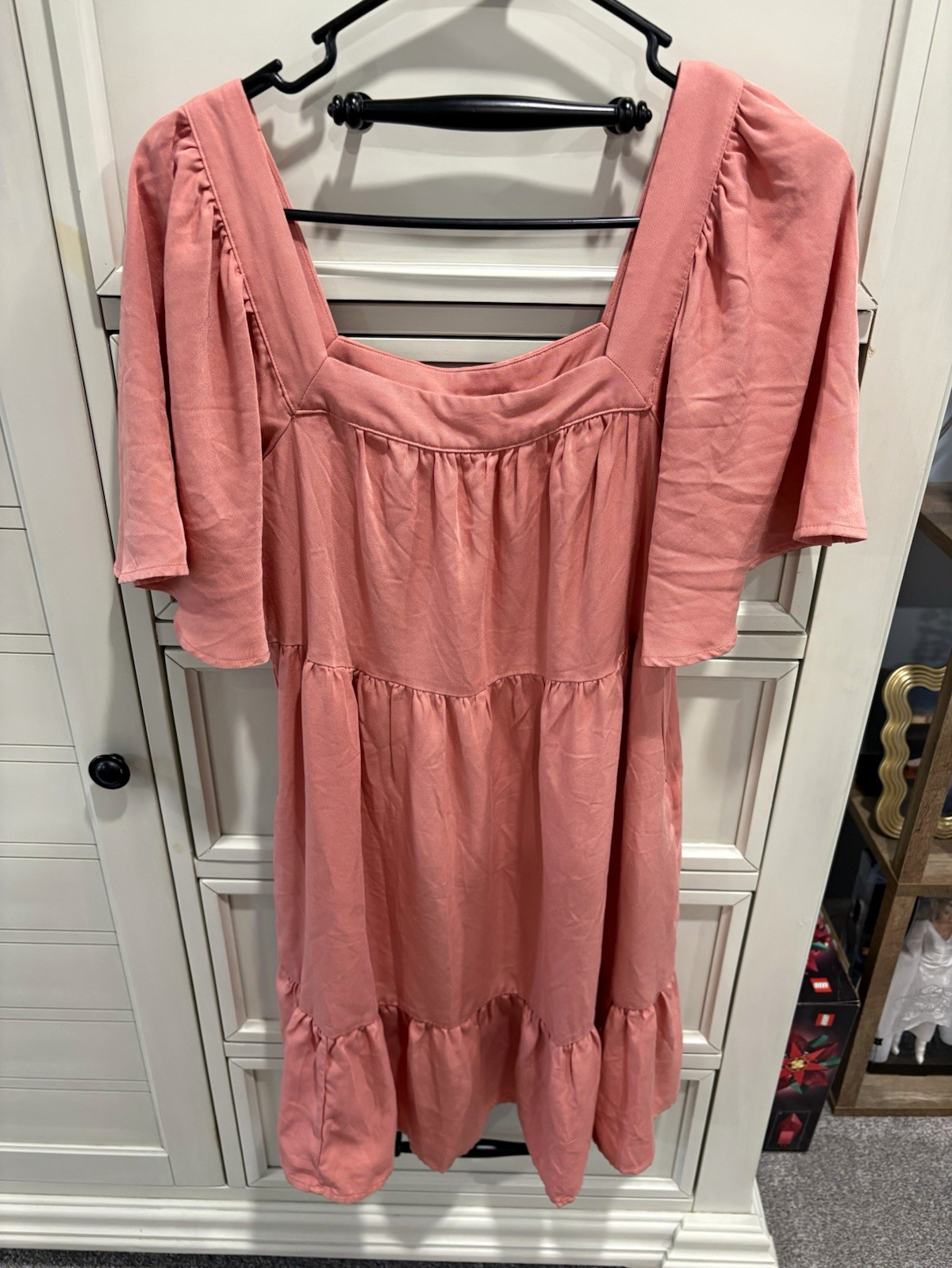 Maurice’s Pink Square-Neck Ruffle Dress