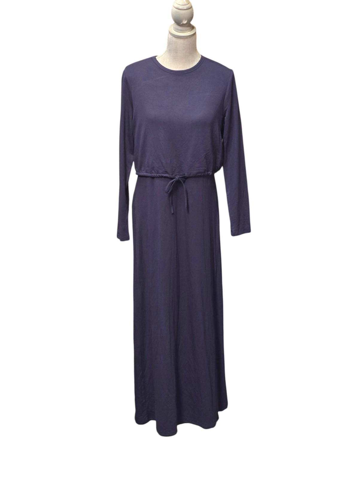 Link + Luxe Women’s Medium Navy Blue Long Sleeve Maxi Dress NWT