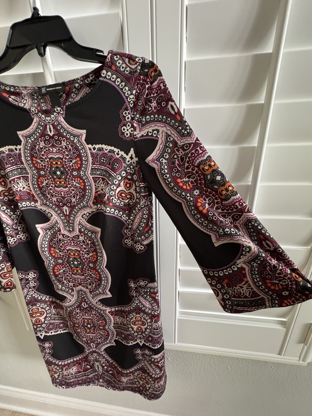 Beautiful XS INC International Concepts 3/4 Sleeve Dress Boho A-line fits a 2-4