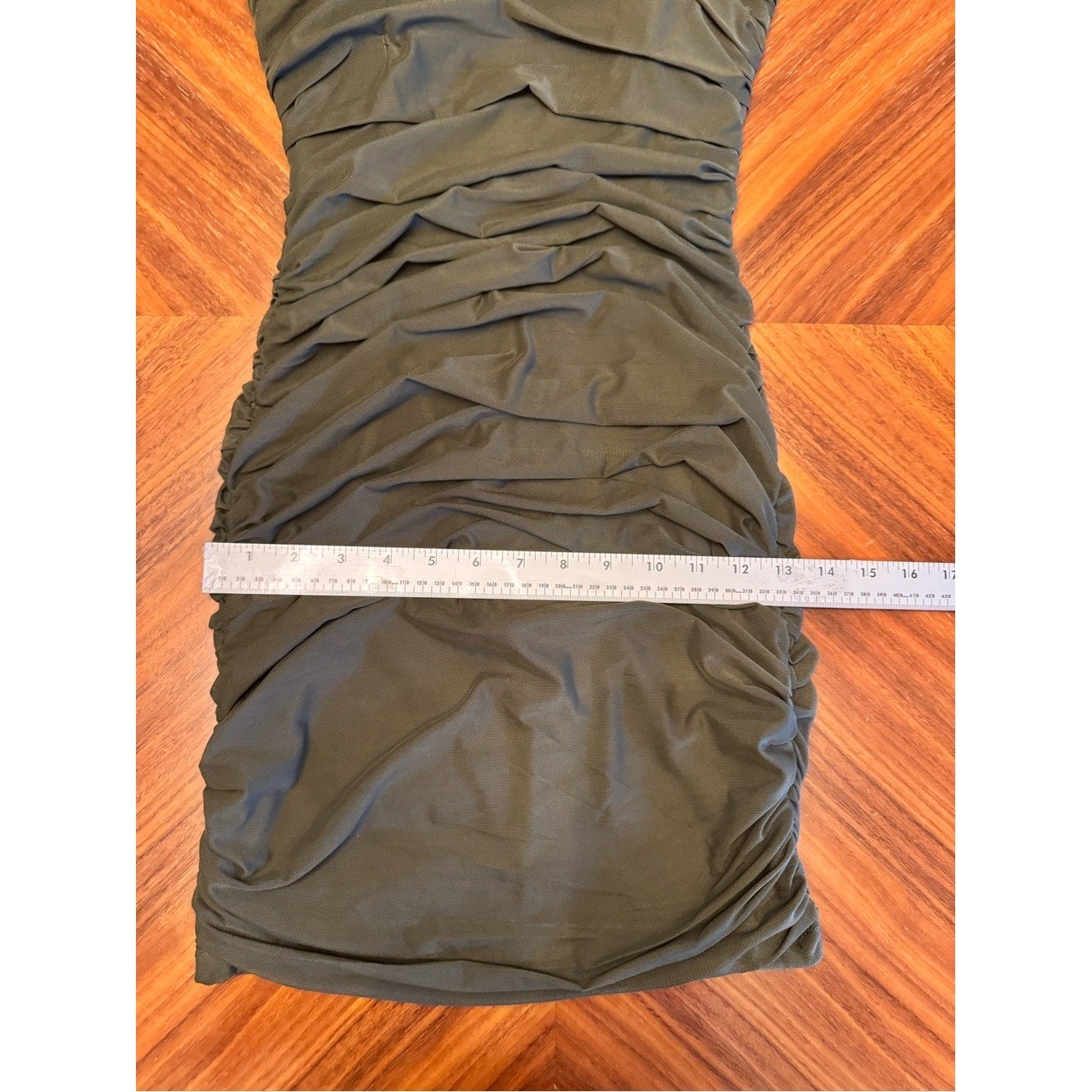 Princess Polly Olive Bodycon Ruched Mini Dress Size 6