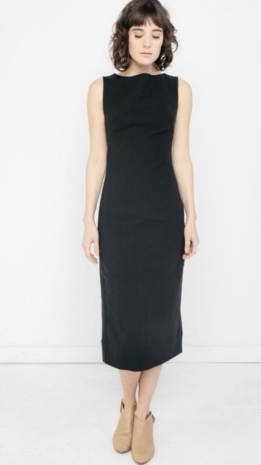 Elizabeth Suzann Elise Dress Black Cotton Sheath 10 Regular NWT New