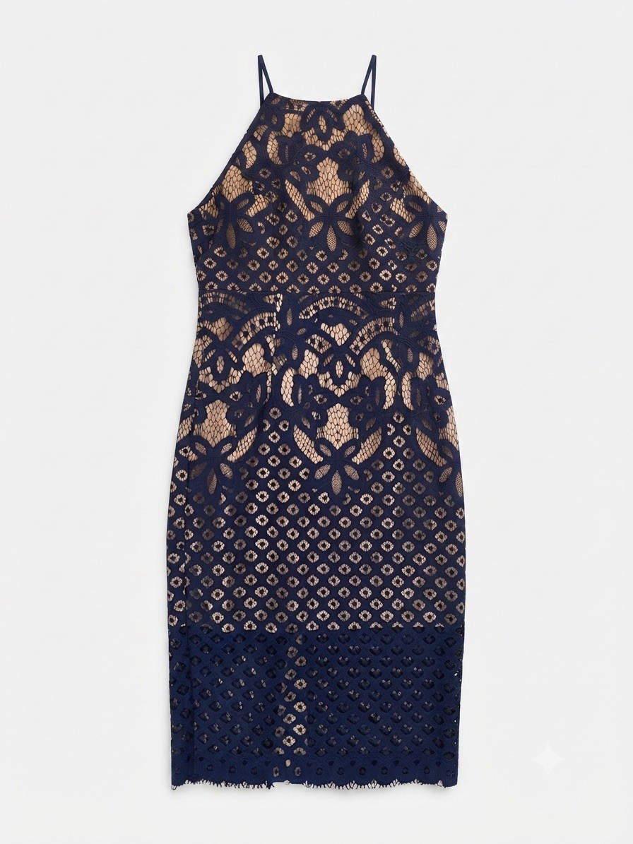 Bardot Mila Navy Blue Lace Dress Bodycon Cocktail Party Dress Women’s Size 6/S