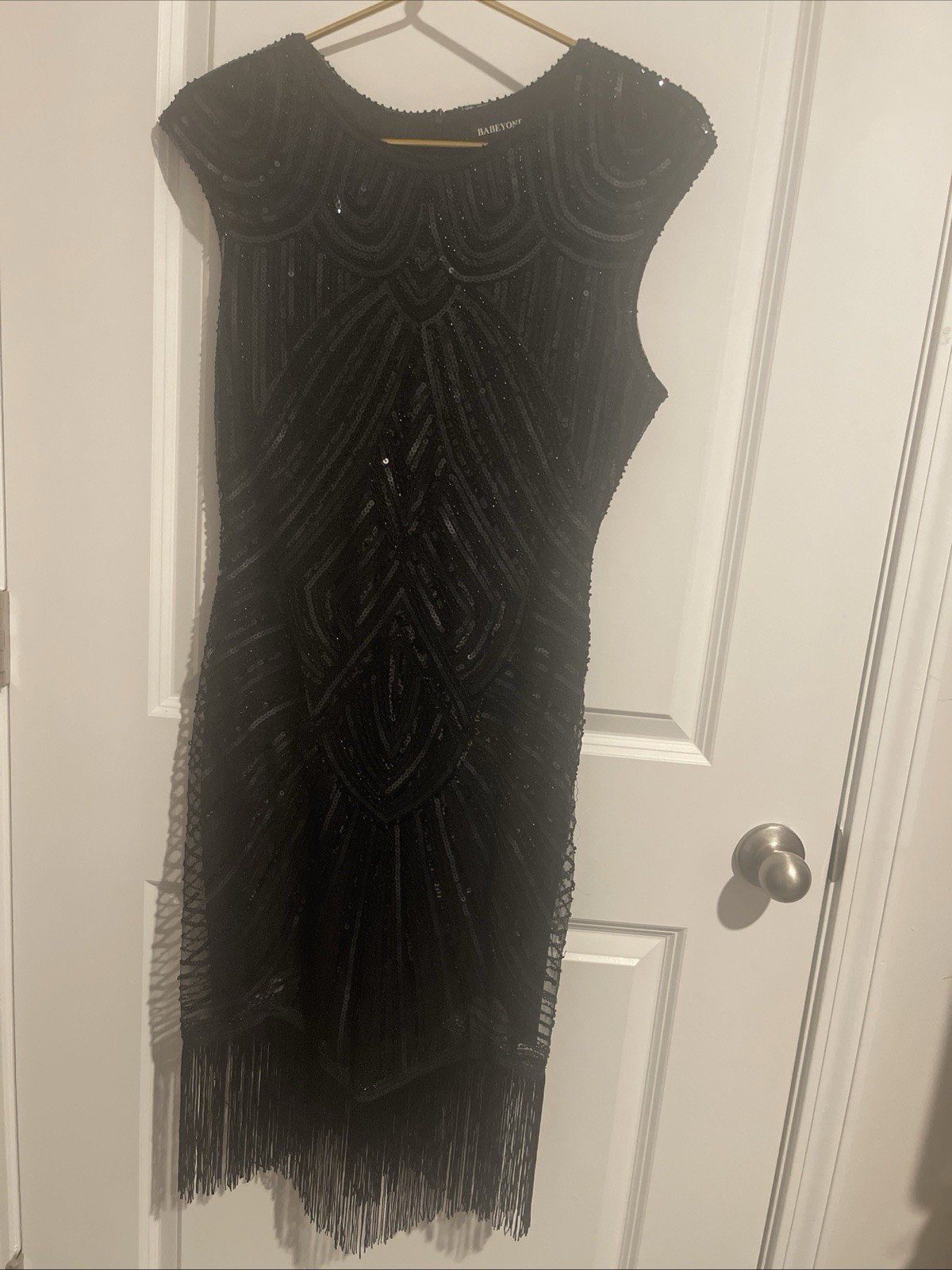 Babeyond M Black Beads Spangles & Fringe Flapper Look Dress 17 P2P 41 S2H