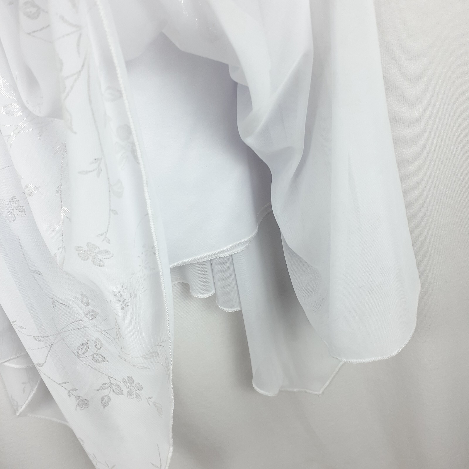 Finesse Womens Halter Dress Size M White Stretch Ruched Sides Handkerchief Hem