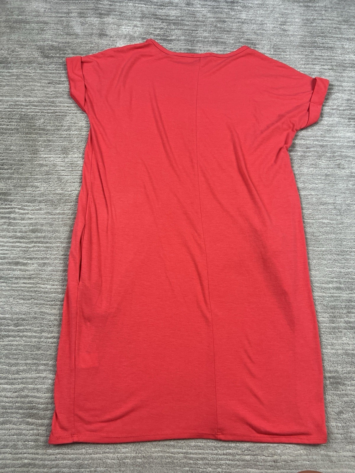 Shop Basic USA Dress Womens Medium OrangeShort Sleeve Pockets Shift T-Shirt Mini