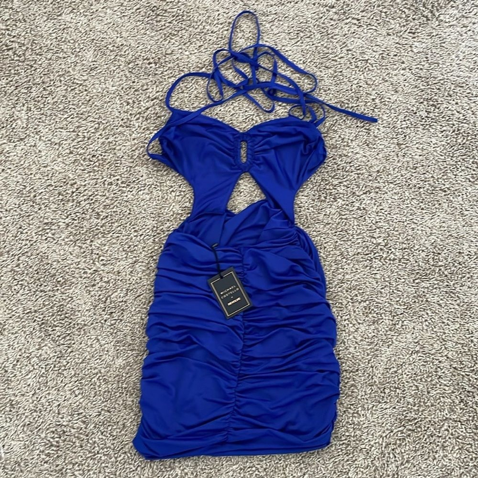 Michael Costello X Revolve NWT Dayton Mini Dress Women’s Size Extra Small Blue