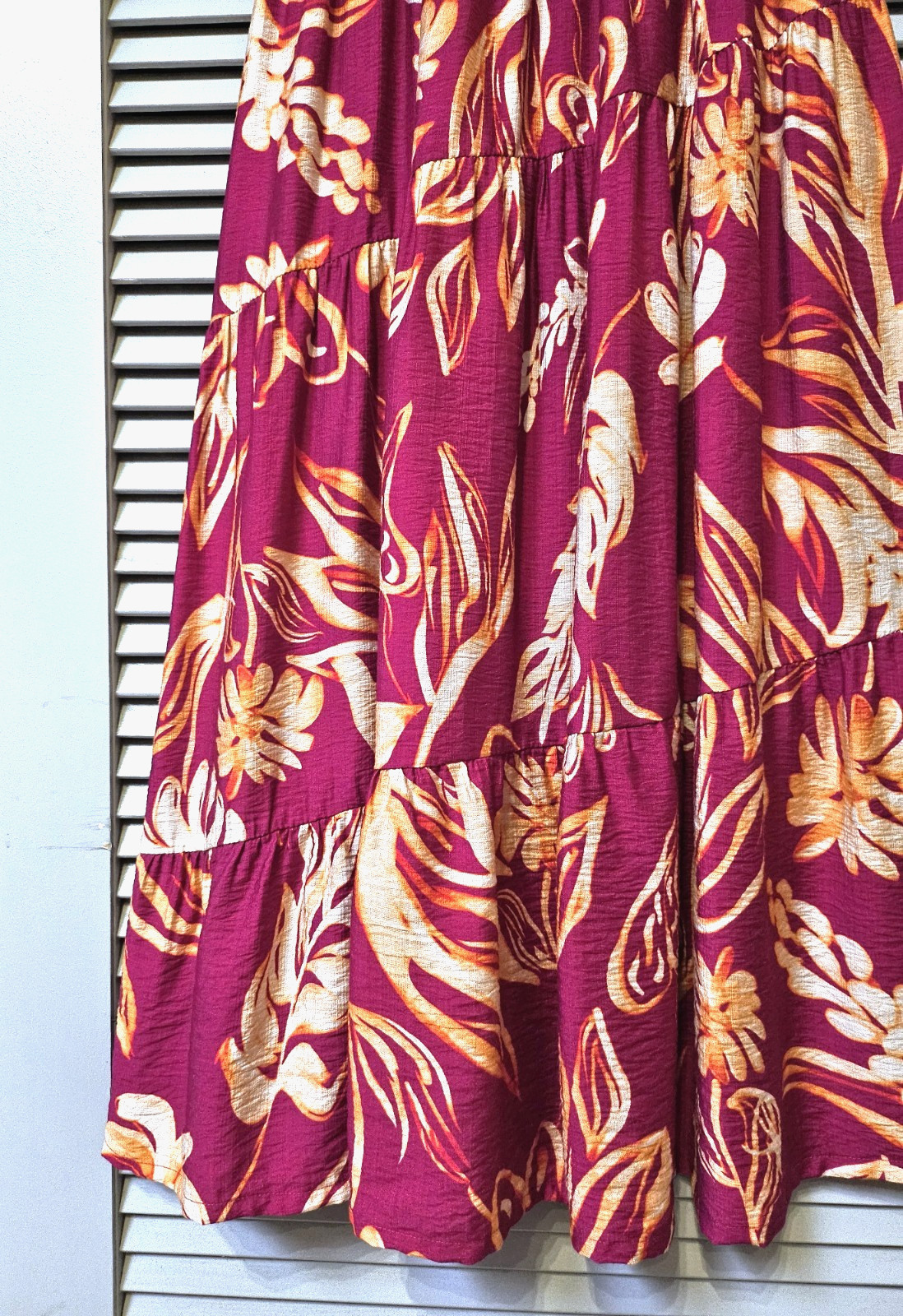 umgee berry floral print bubble slev long dress S urban outfit
