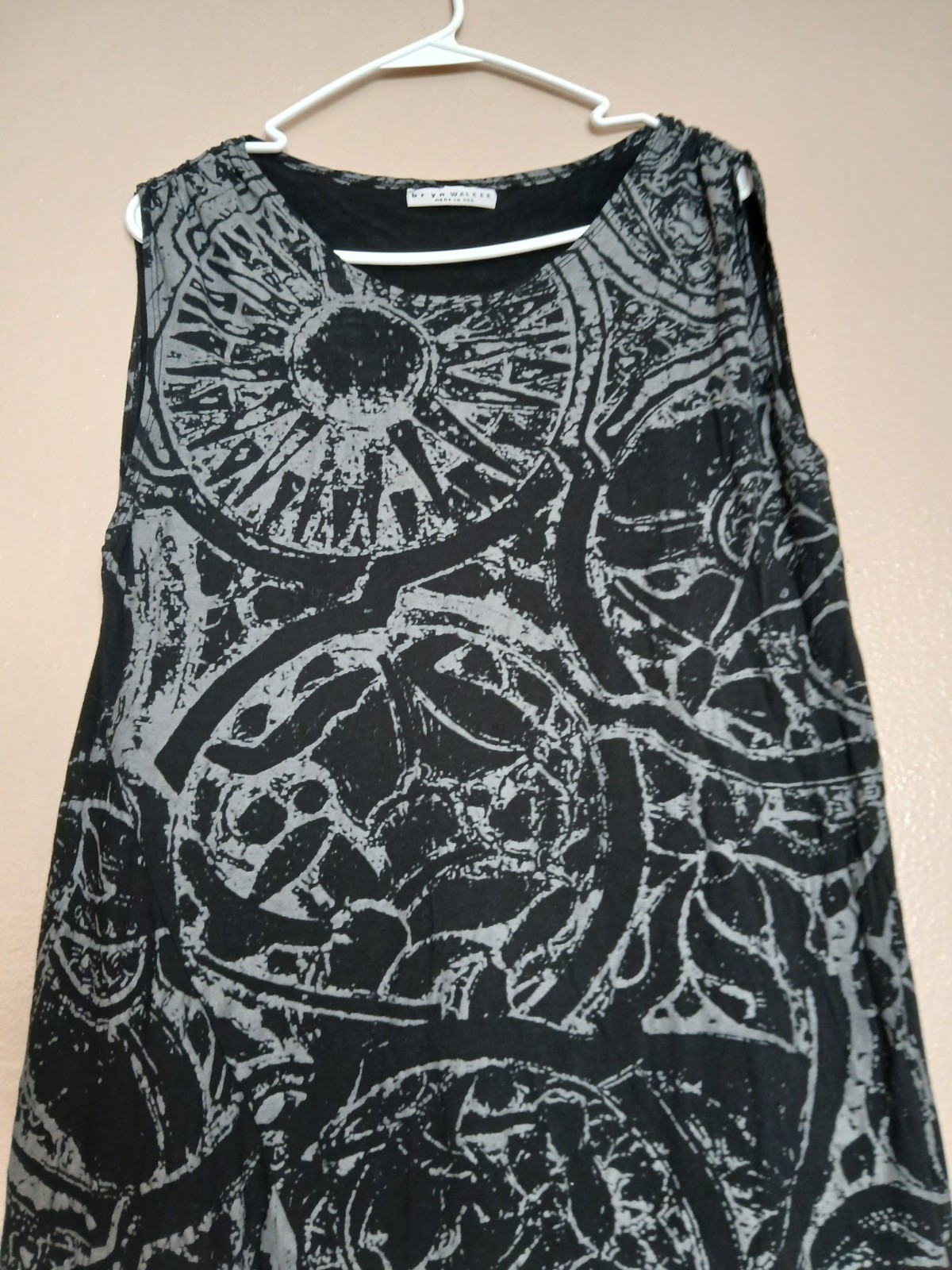 Bryn Walker Dress Large Assymetric Artsy Lagenlook Boho French Terry USA Made