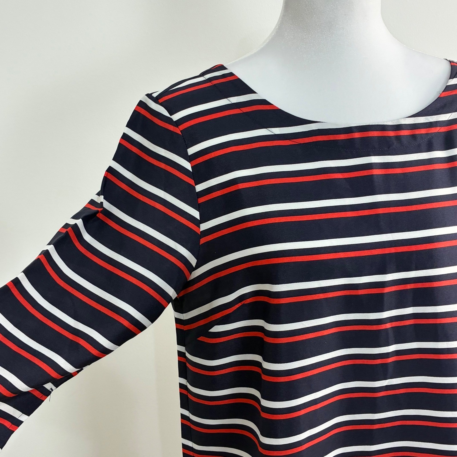 Gap Shift Dress Striped Polyester Navy Red White Nautical Preppy Small
