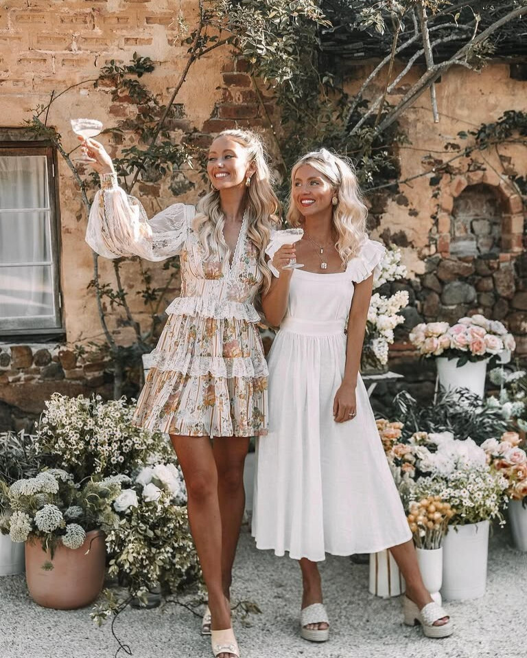 Spell & The Gypsy Lisa Danielle ~ Darling Frill Sleeve Dress White L Fit M 12