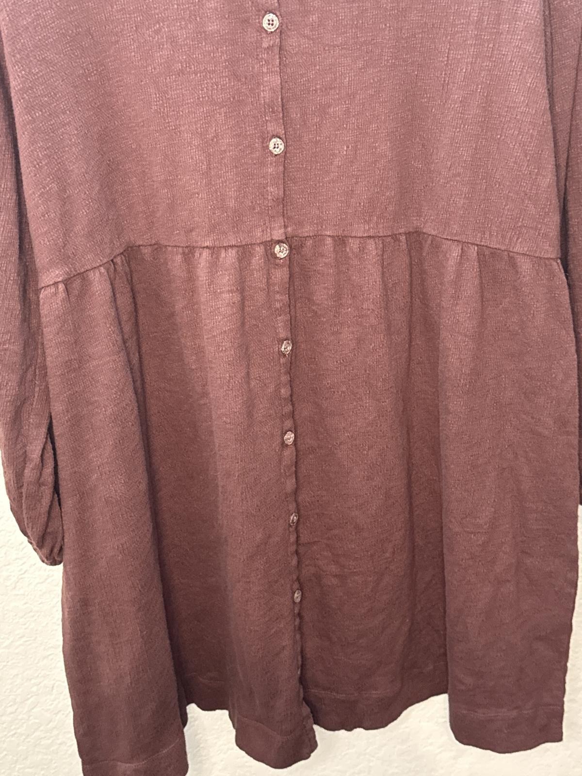 Richer Poorer Cloud Weave Maroon Button Up Dress Size Medium