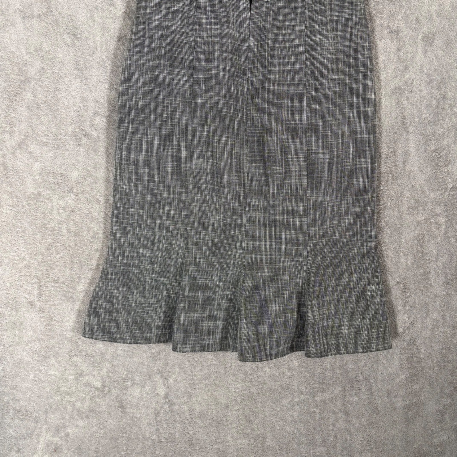 White House Black Market Gray Crosshatch Fit Flare Sheath Dress Size 0 Office
