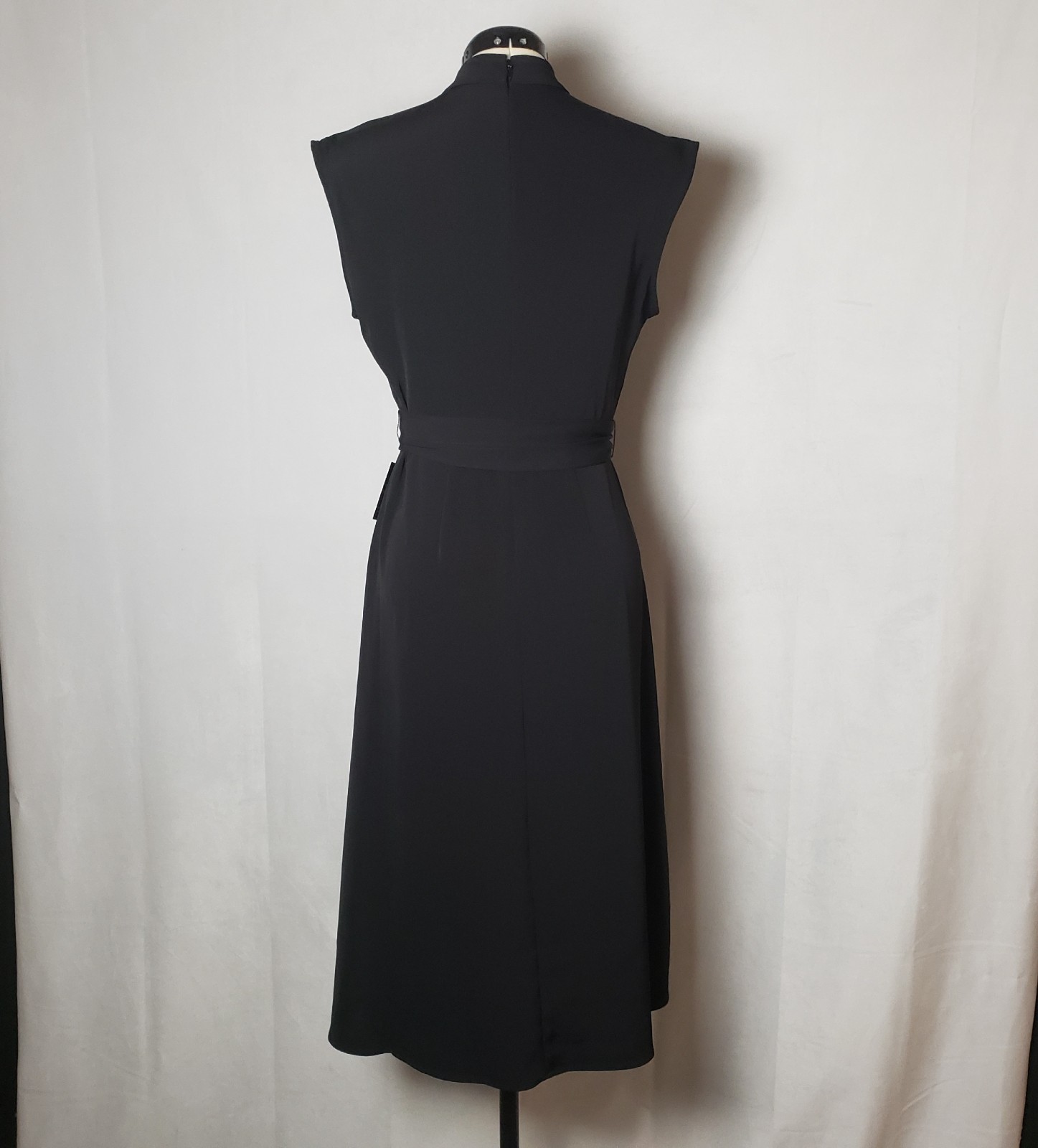 Express Black Mock Neck Midi Fit & Flare Sleeveless Back Zip Closure Small NWT
