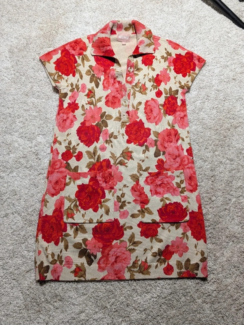 SHOW ME YOUR MUMU ‘Dexter’ Short Sleeve Summer Button Sweater Dress S $154