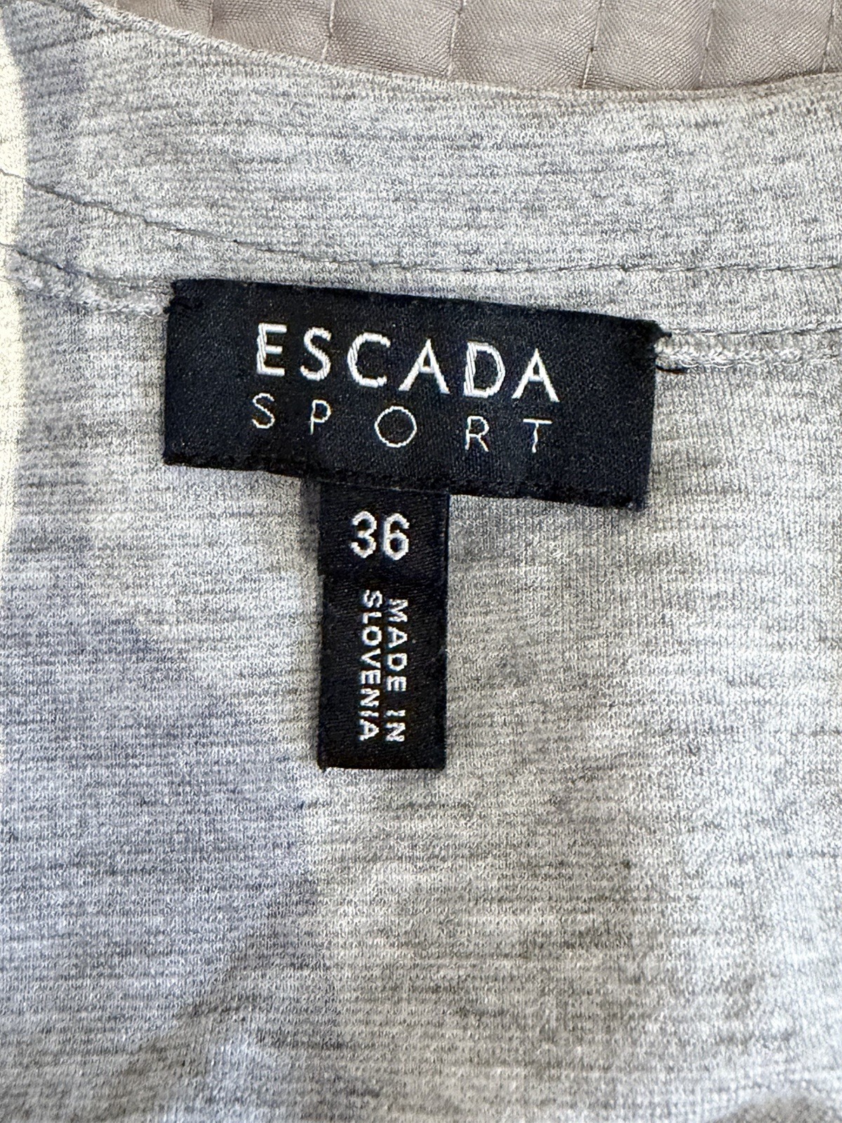 Escada Sport Grey Bow Front Sheath Dress Pockets Size EU 36 US Small