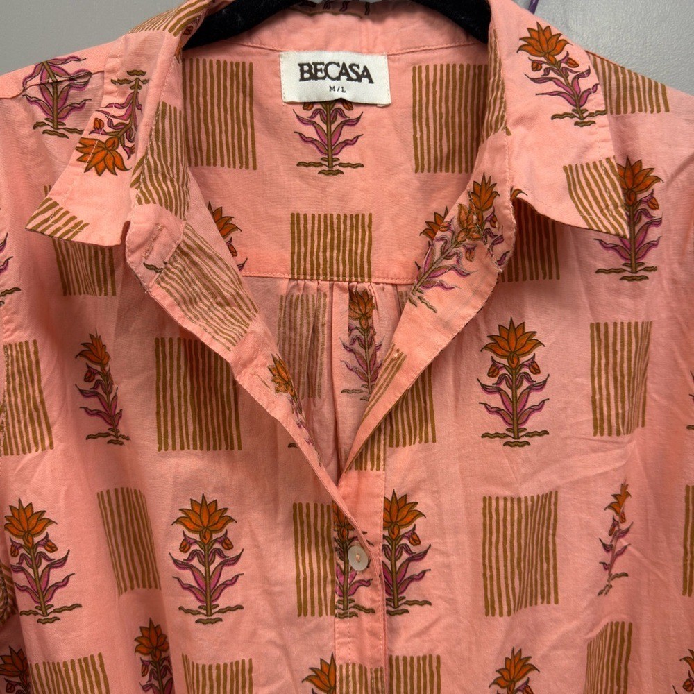Becasa Coral Shirt Dress M/L