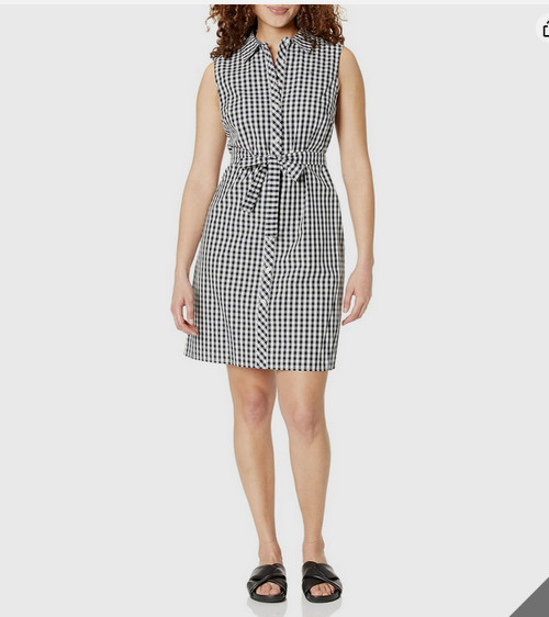 Tommy Hilfiger Button Front Woven Cotton Dress Womens Size 8 Plaid