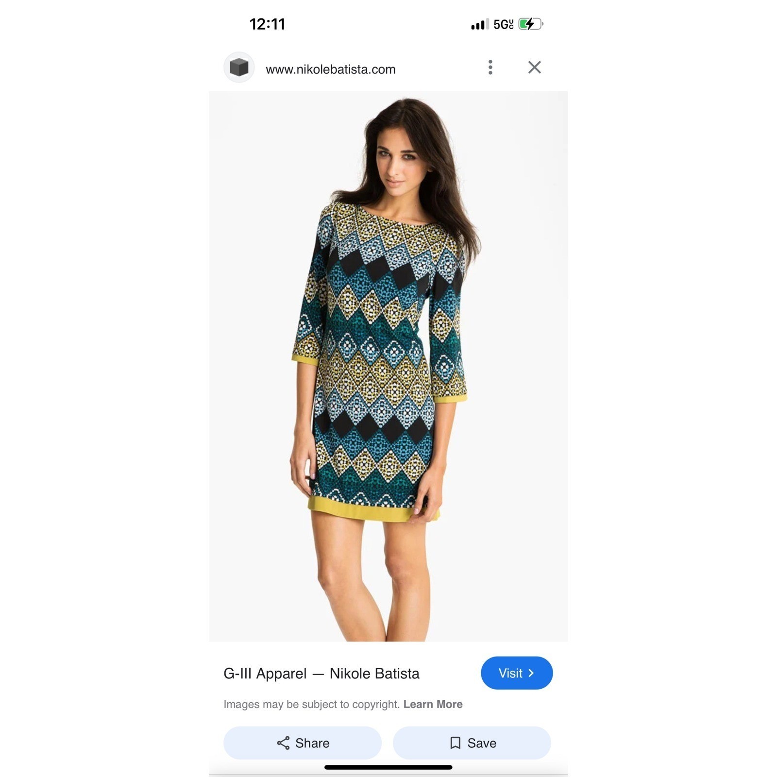 Eliza j geometric mosaic print shift sheath dress full zip women 4 black green