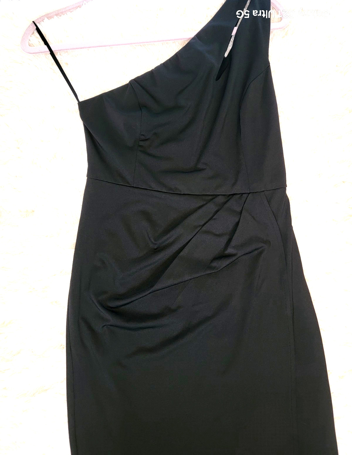 Zalalus womens Shoulder Bodycon Formal Dress Ruched Slit Black NWT size small