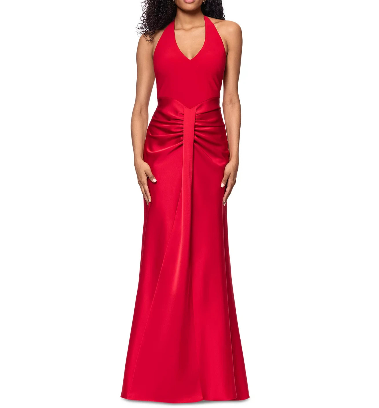 Betsy & Adam Women’s Ruched Halter Gown MSRP $279.00