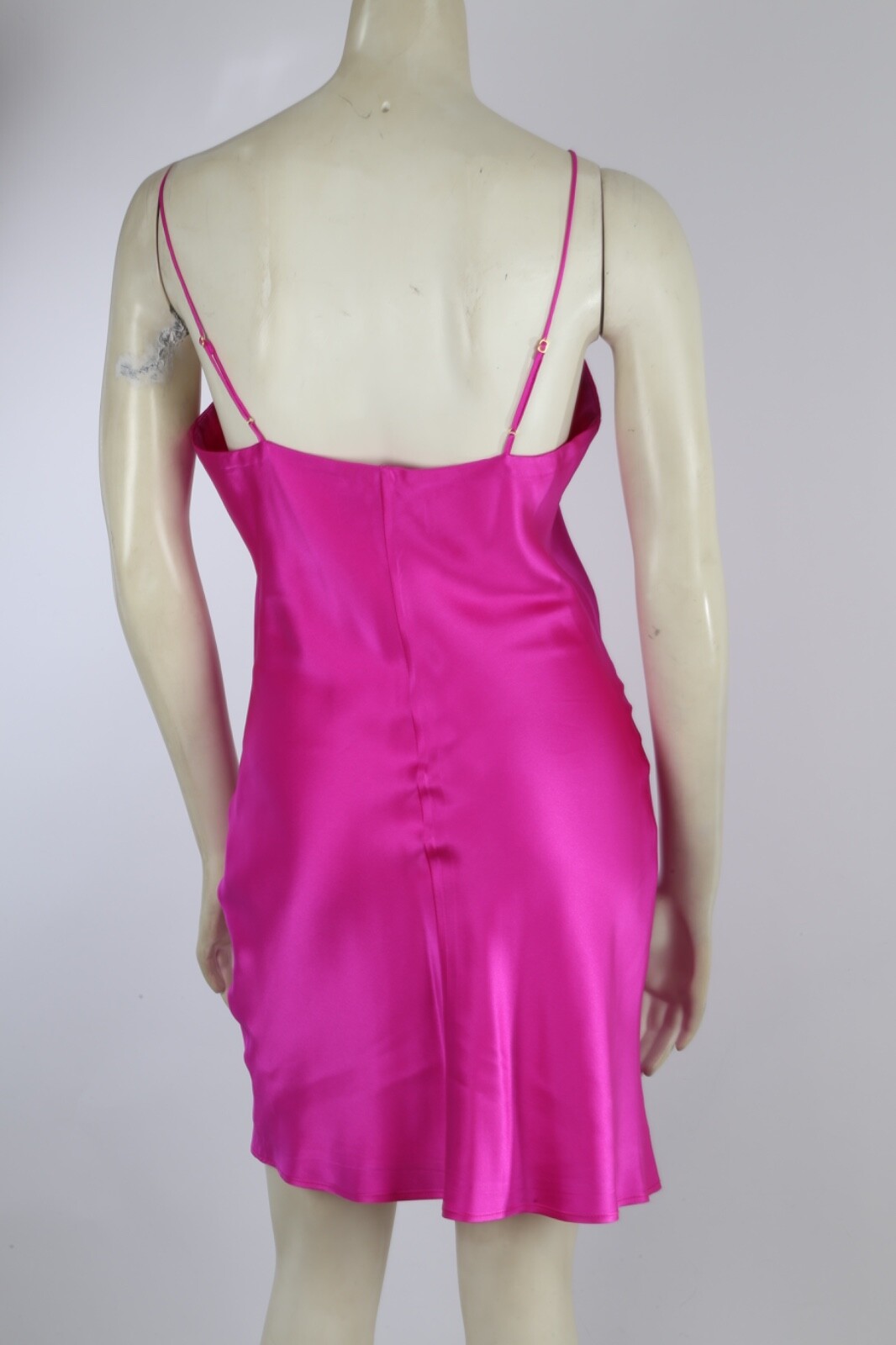 Sergio Hudson Fuchsia Silk Spaghetti Strap Mini Slip Dress Party Size 4