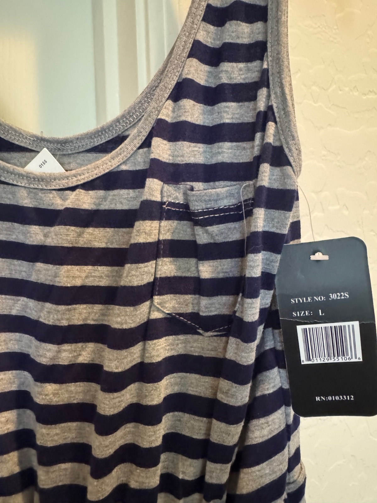 NWT Just Love Stripe Sleeveless Tank Dress Beachwear Cruise Size Large Stretchy