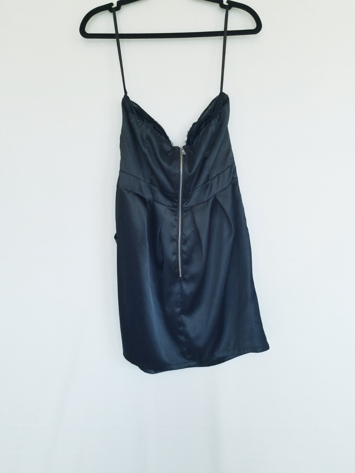 HAK Black Silver Rhinestone Mini Dress Sleeveless Pockets Soft Material Size 8