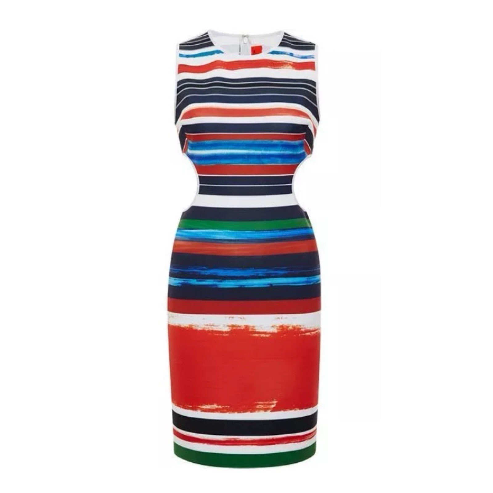 Clover Canyon Horizon Stripe Cutout Neoprene Dress Scuba Size Small