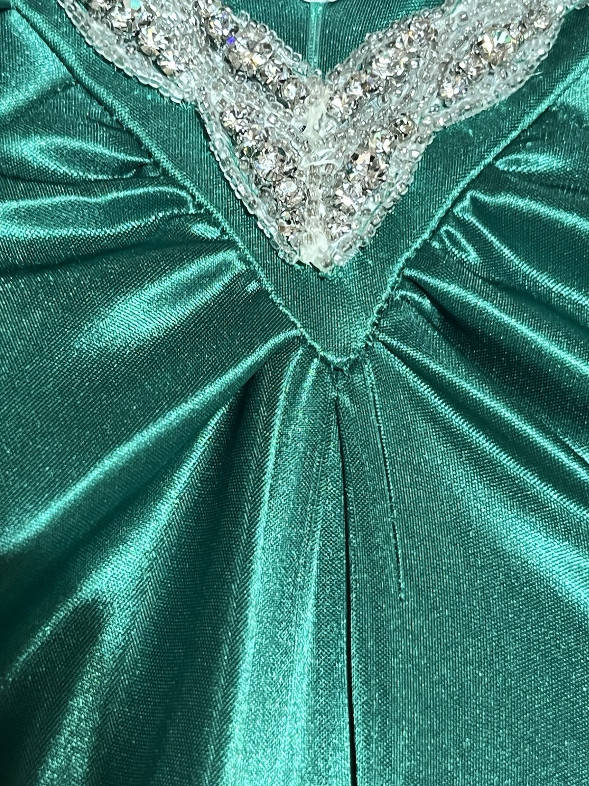 City Triangles Halter Gown S Emerald Green Sparkle Satin Fairy Mermaid Prom Y2K