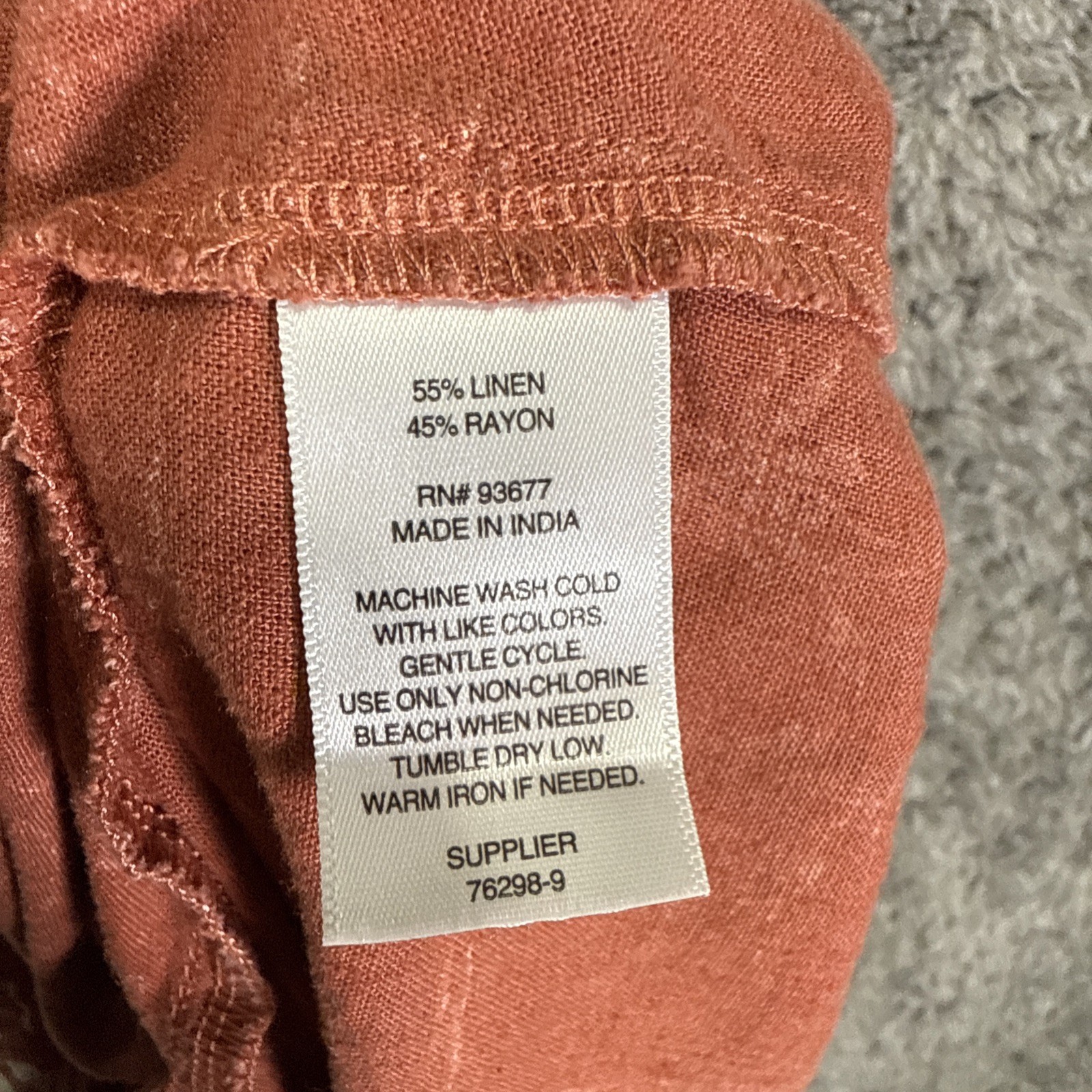 A.N.A. Linen Blend Mini Dress Sleeveless Boho Tropical Medium Terracotta Beach