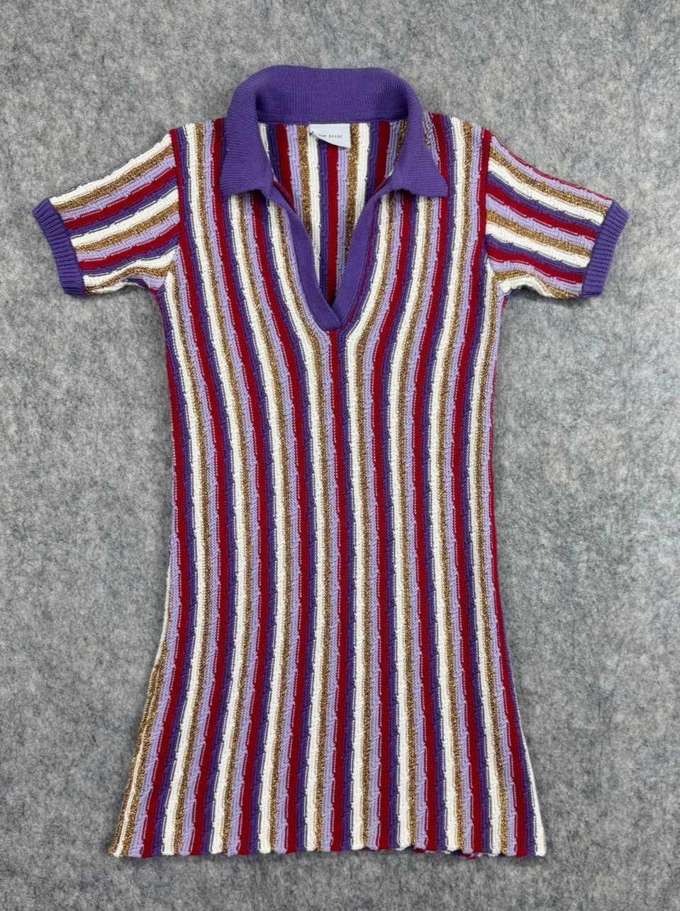 Rue Stiic Dress Knit MIni Striped Sz XS Short Sleeve V Neck Australia