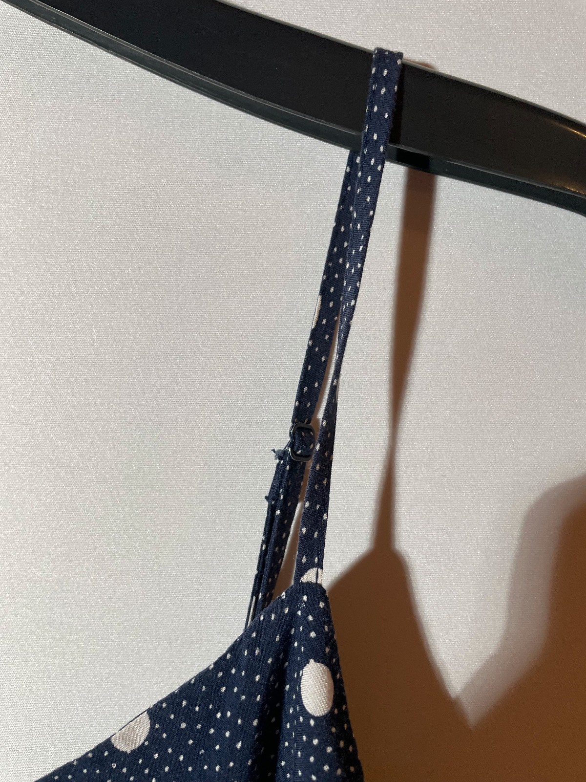 Old Navy Spaghetti Strap Cami Sundress Size XL Navy with White Polka Dots