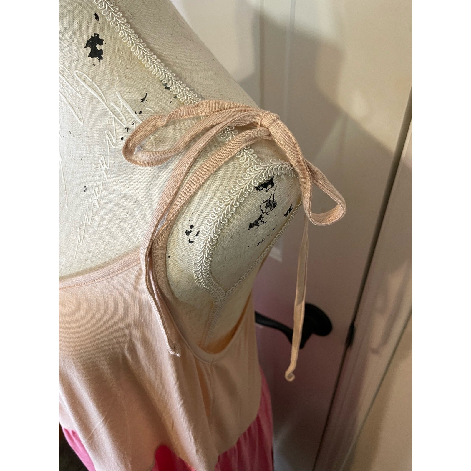 Shop Basic USA Large sun dress tie on shoulders pink