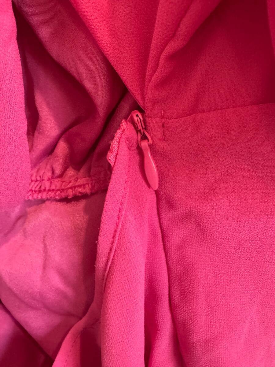 SheIn Hot Pink Chiffon Puffy Sleeve Dress Women’s Size S Great Pre-Owned Cond
