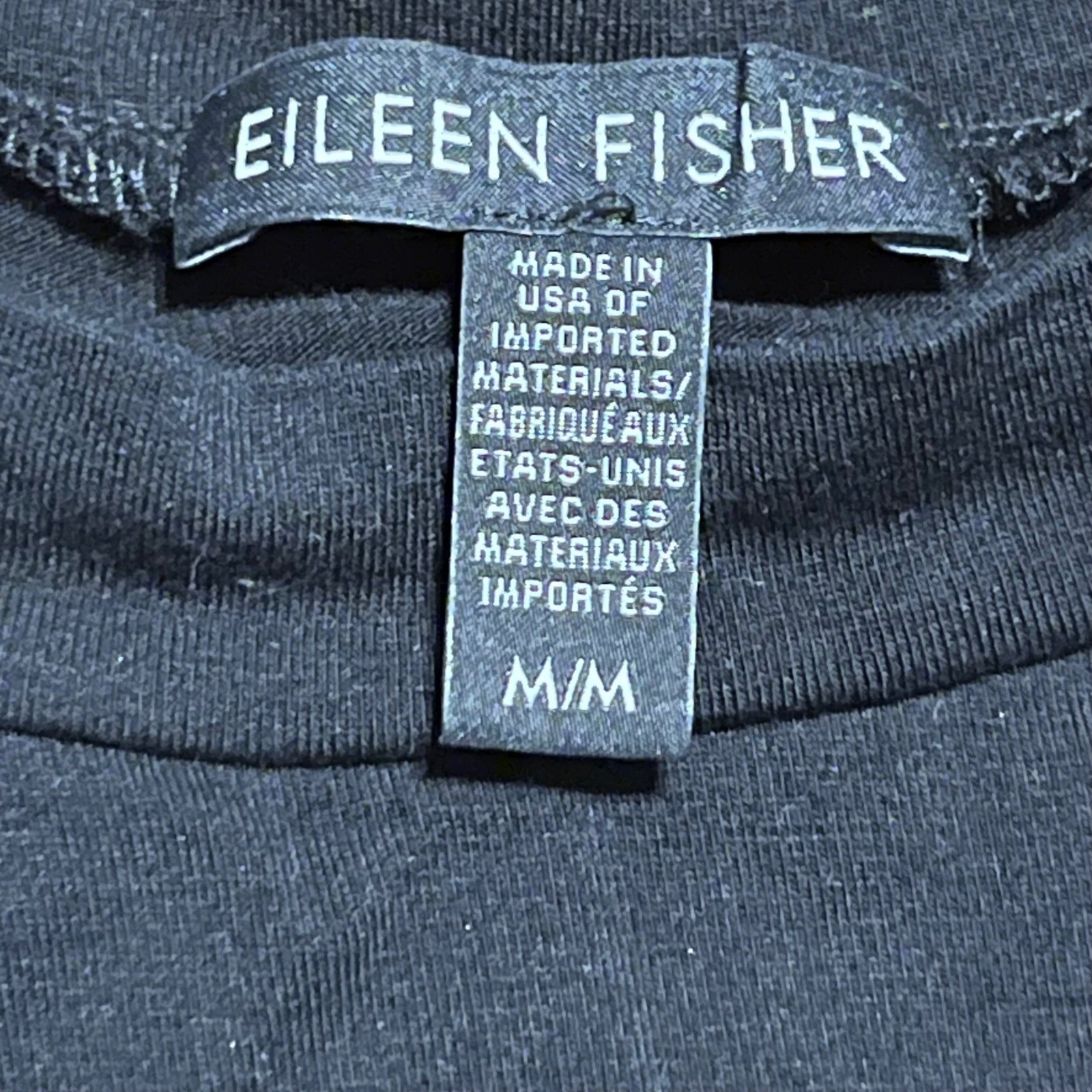 Eileen Fisher Black Tencel Lyocell Blend Sleeveless Shift Mini Dress Womens M