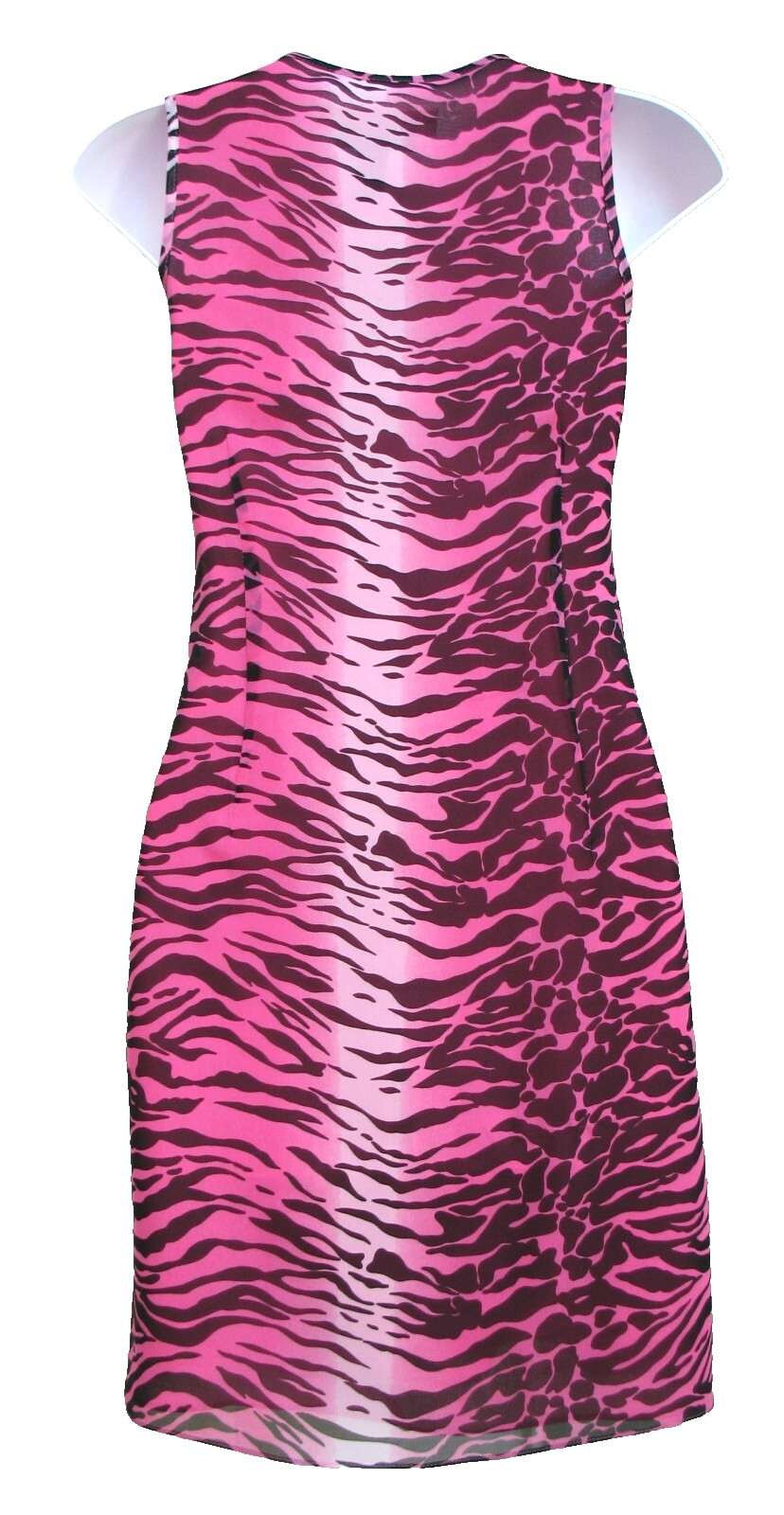 ANDREA BEHAR Boston Proper 8 SILK Animal Print Ruffle Shift Cocktail Dress Pink
