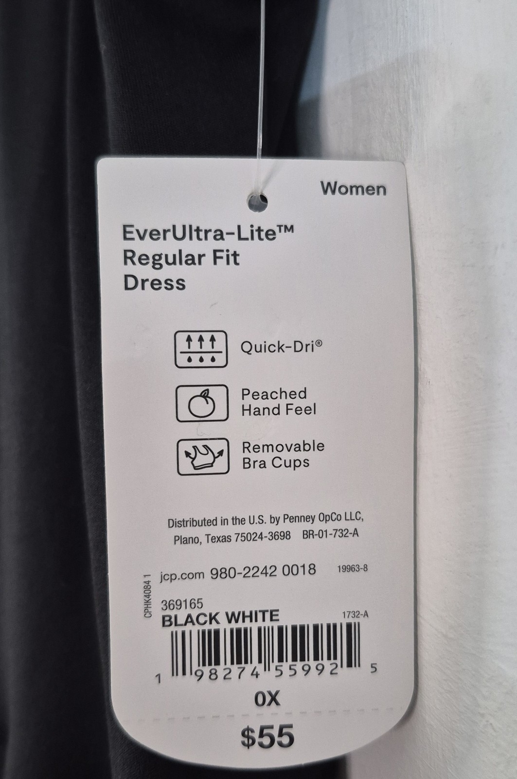 NWT Xersion Womens EverUltra-Lite Regular Fit Dress Size 0X Black/White MSRP $55