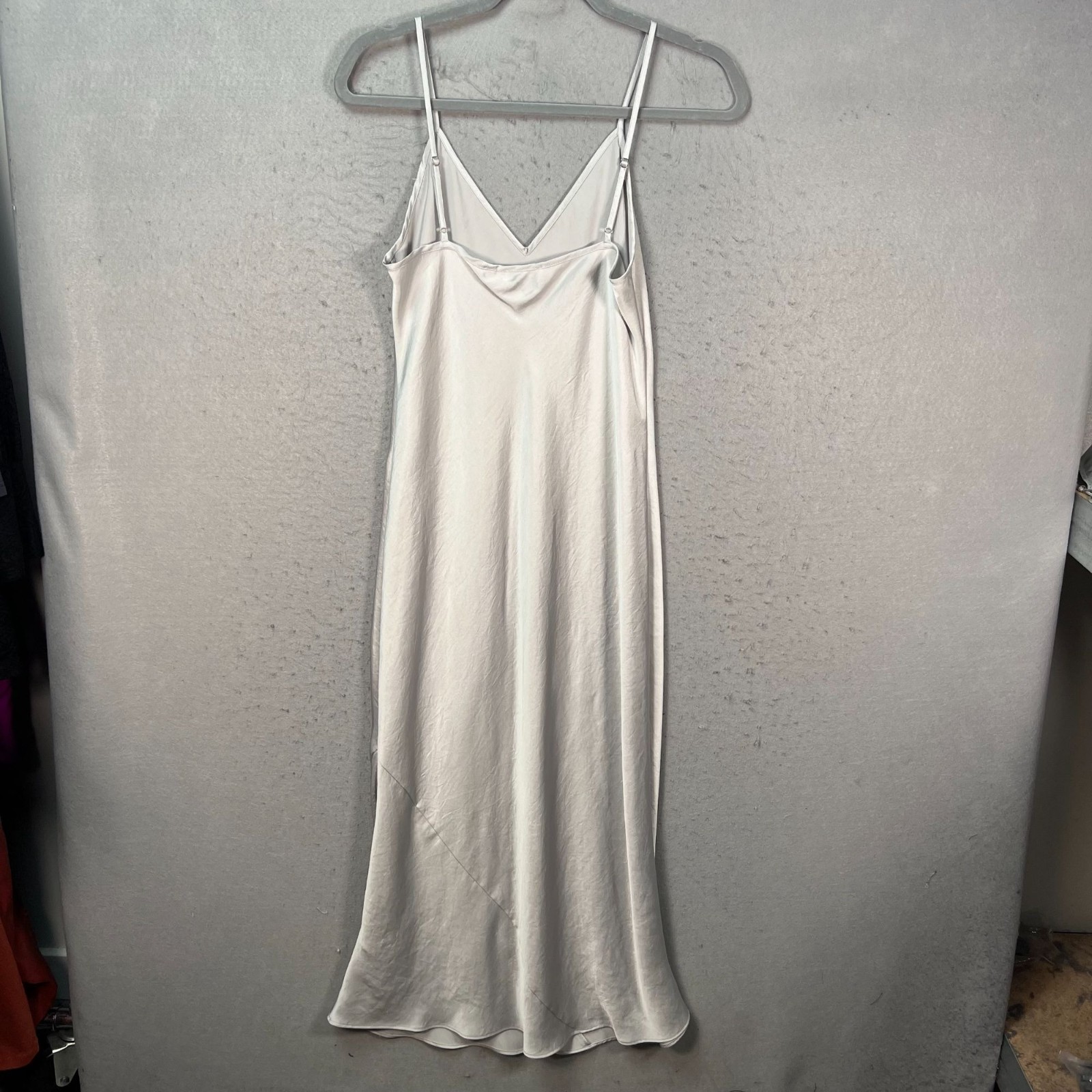 Wilfred Free Womens Size Small Silver Satin Slip Dress