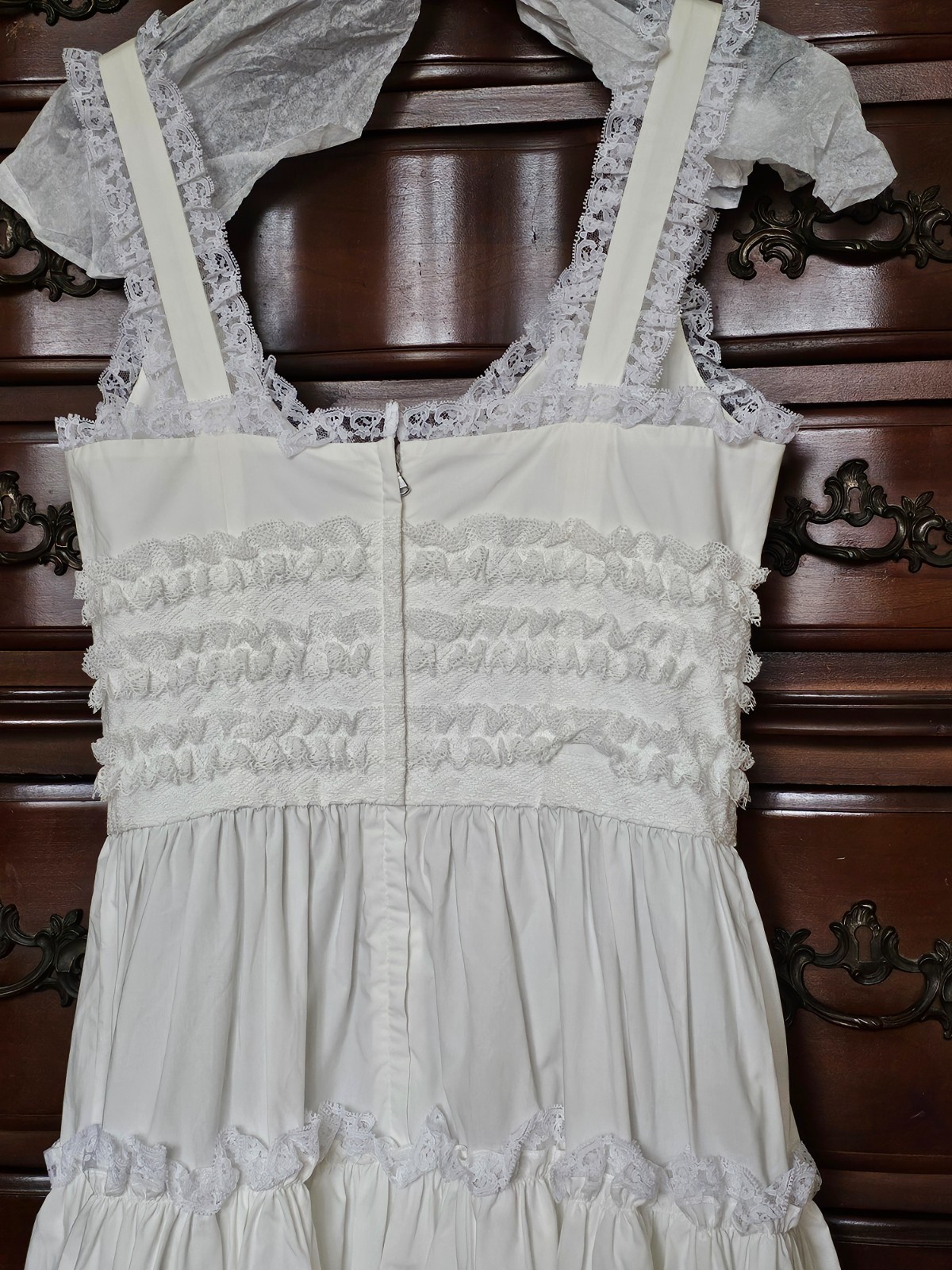 BNWT DOLCE & GABBANA WHITE SUMMER DRESS SIZE 42 LACE BUSTIER TIERED SKIRT