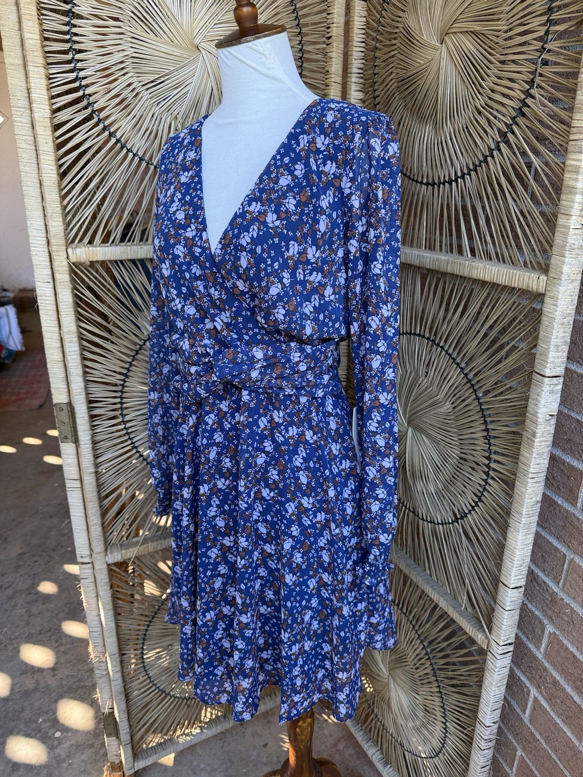 June & Hudson Floral V Neck Dress Multicolor NWT Boho Size M Festival