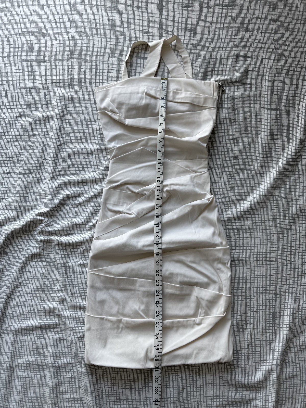 Preen by Thornton Bregazzi White Ted Link Ruched Dress M