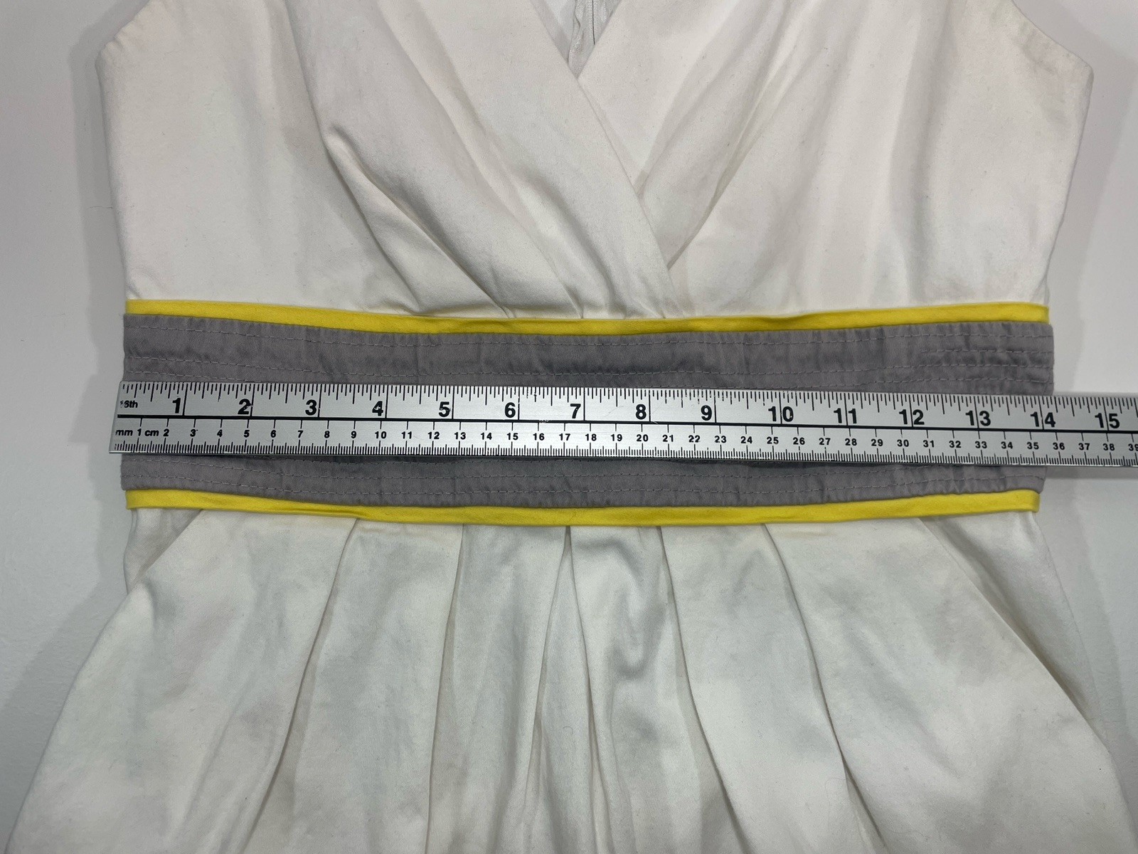 Corey P Multi Color Yellow Gray White Sundress Striped Cotton Dress Size 6