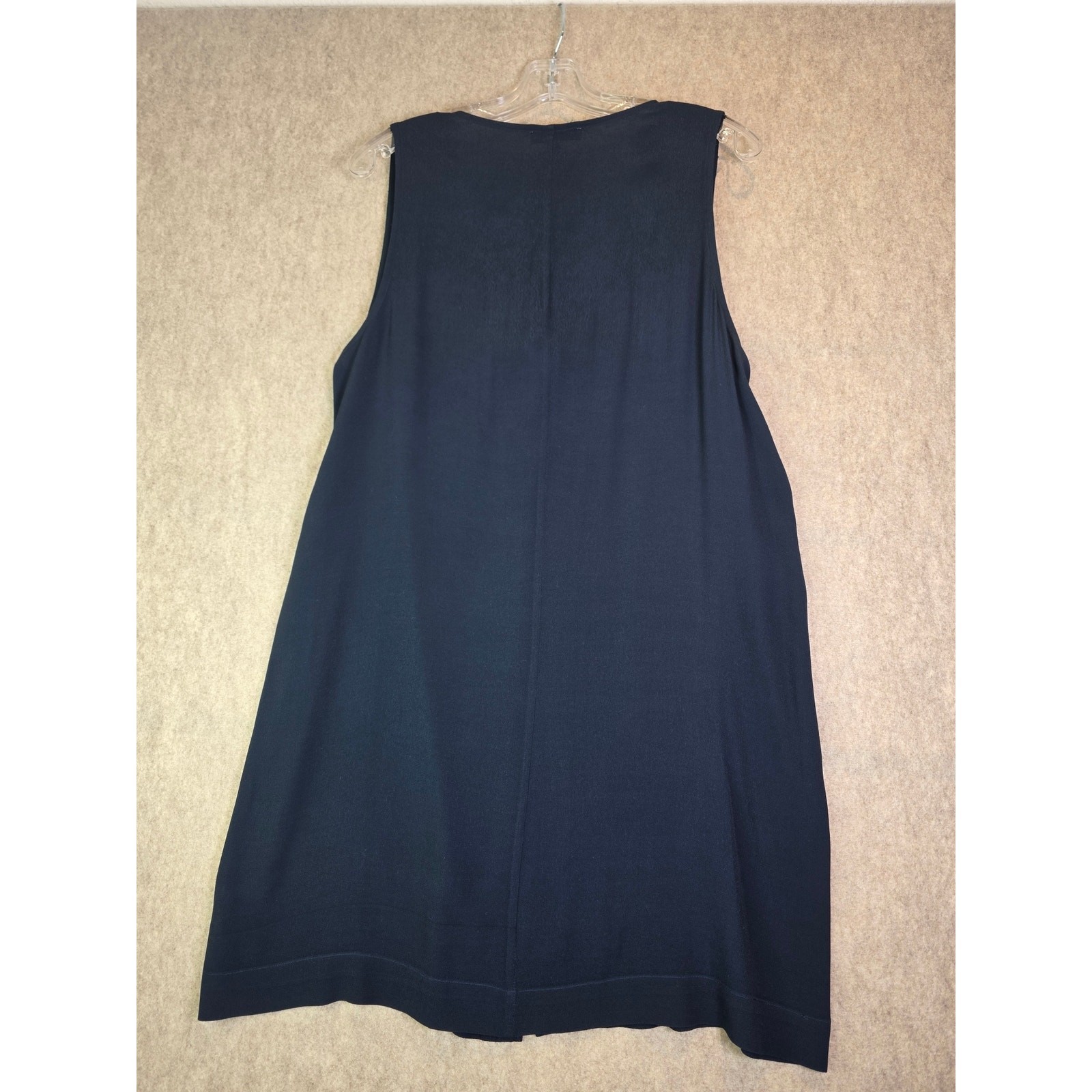 Madewell Button-Front Sleeveless Shift Tank Dress in Navy Blue – Size L (NWT)