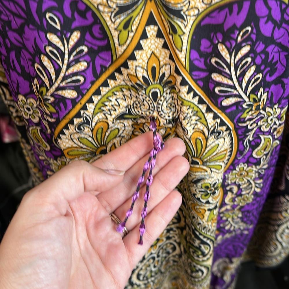 NWT Cute Options Kaftan Kimono Purple Women OS M Hippie Boho Maxi Egyptian Dress