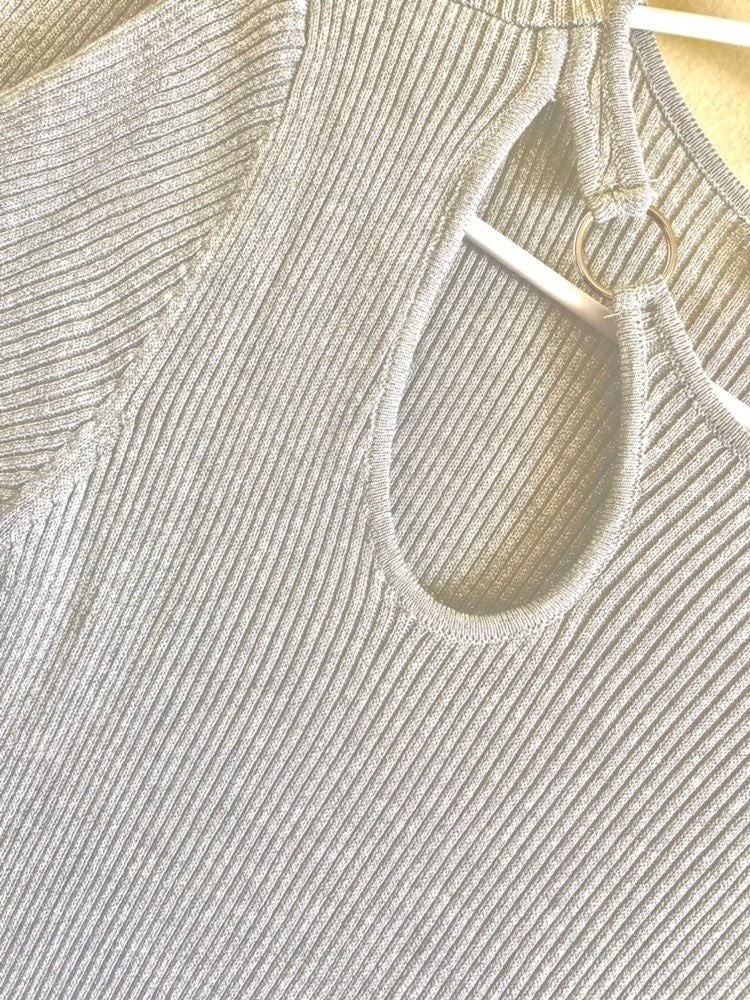 No Bounderies Teardrop Dress – Heather Grey Silver Size L & S