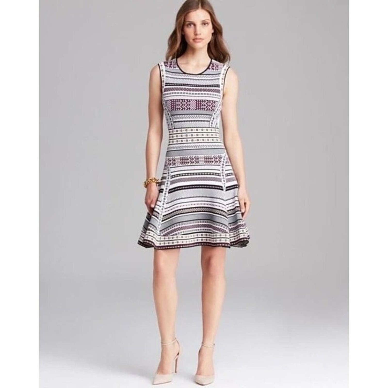 Diane Von Furstenberg Geometric Print Knit Dress Size M