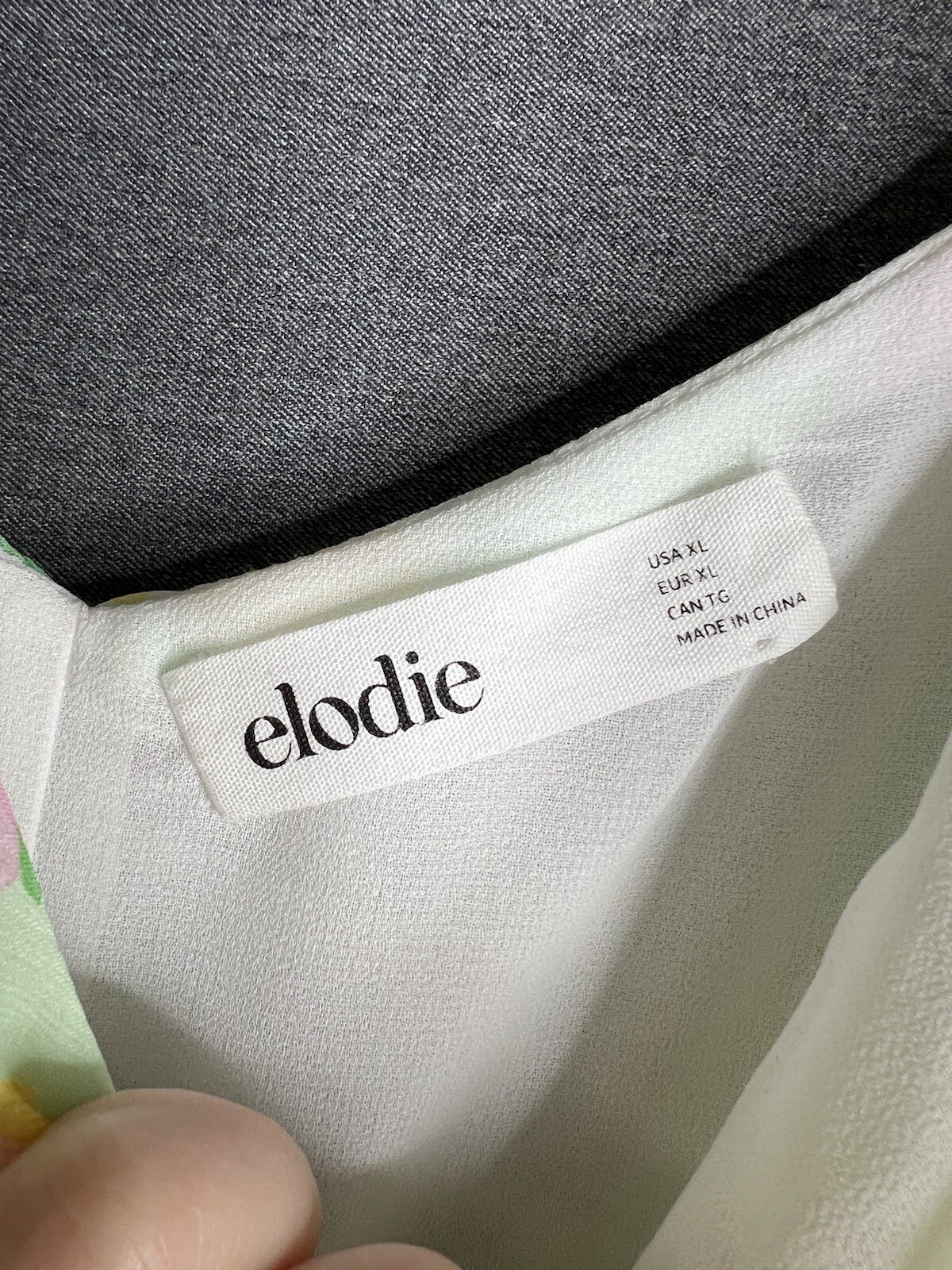 Elodie Floral Mini Chiffon Ruched Ruffle Dress Green Lined Sleeveless Women XL