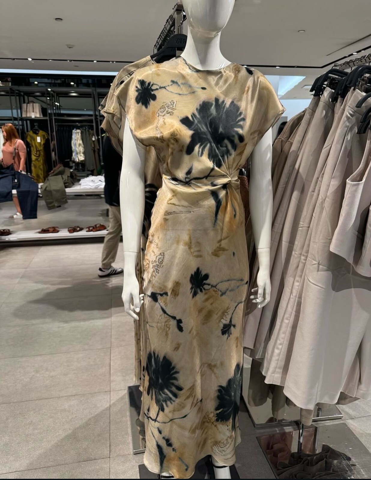 NWT_ZARA WOMAN SATIN EFFECT MIDI DRESS FW24 9112/226_SIZE XS-L