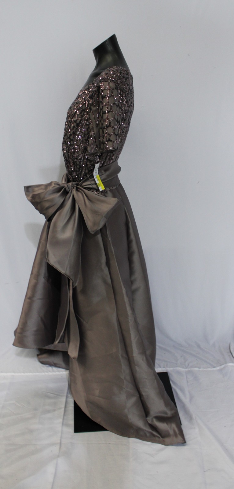 R&M Richards Women’s Shimmer Glitter Cocktail High Low Dress AR8 Mocha Size 14